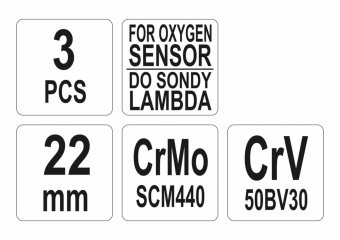 YATO Ключ торцевий з внутрішним багатогранником для лямбда-зонду YATO : l=22 мм, 3 шт  | YT-1752