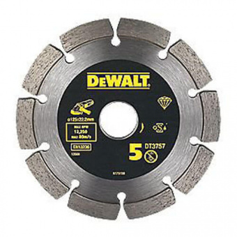 DeWalt DT3757 Специальный сегментированный алмазный диск для штукатурки, 125 мм, толщина 6,3 мм