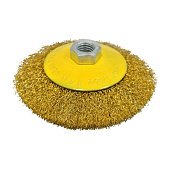 Щітка конічна, М14, латунована рифлена, 125мм Technics | 17-932