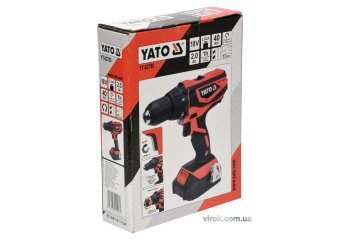 YATO Шуруповерт-дриль акумуляторний YATO : 18V, Li-Ion, 2 Агод, KM- 40 Нм, патрон Ø≤13 мм  | YT-8278