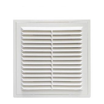 Решітка вентиляційна 208х208 мм, розємна, з сіткою, нахилені жалюзі Air | 61-122