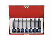 KING TONY Набор шестигранников 1/2" L= 100мм ударных 04-14мм, 7 шт. | 4457MP