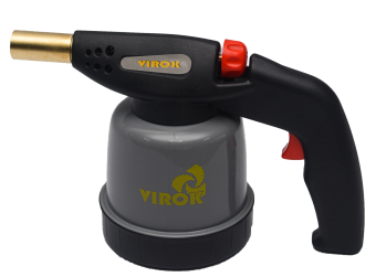 VIROK Лампа паяльна газова з п`єзозапалом 360º під балон 190 г  | 44V143