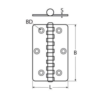 Петля нержавеющая 814801 50x80x1.5 (AISI 304)