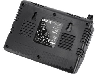 Зарядний пристрій розумний з охолодж YATO для акумул Li-Ion 18 В, 4,5 А, 2 терміна, від мережі 230 B