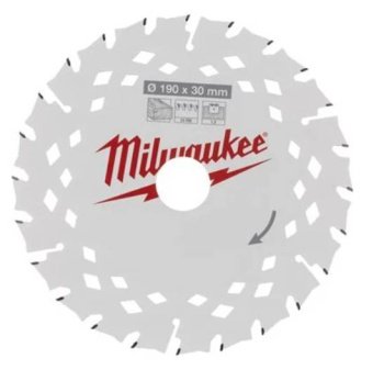 MILWAUKEE Диск пиляльний по дереву PFTE, діаметр 190х30х1,8мм, 24 зуб.