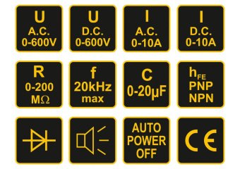 VOREL Мультиметр для вимірювання електричних параметрів : цифровий, висота цифр- 25 мм  | 81783