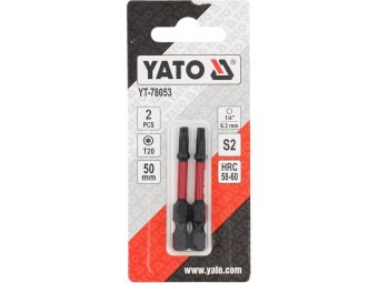 Насадка викруткова ударна YATO TORX T20 х 50 мм. HEX 1/4", 2 шт.[10]