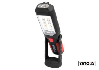 YATO Ліхтар LED на батарейки 3Х АА, 8 + 1 діод , гак + магніт , 3 режими світла  | YT-08513
