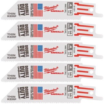 MILWAUKEE Полотно для шабельних пил THIN KERF, 100х1,8мм, (5шт), (метал)
