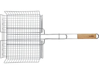 Решітка для гриля LUND розкладна з деревяними ручками, 34х 27,5х 6,5 см [12]