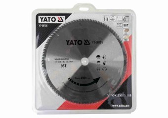 YATO Диск пиляльний победітовий по дереву YATO: 315x30x3.2x2.2 мм, 96 зубців, R.P.M до 4900 1/хв  | 