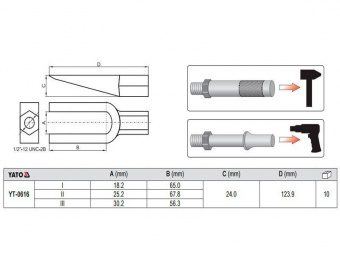 YATO Знімач кермових тяг автомобіля YATO, кпл. Набір 10 шт.  | YT-0616