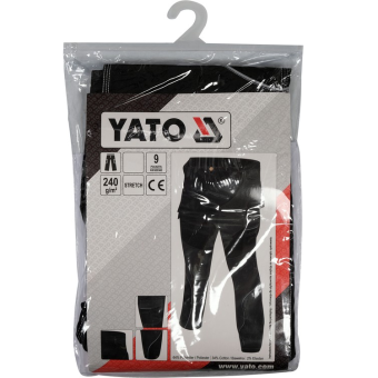 YATO Штани робочі чорні YATO, розм XL; 9 киш 64%- поліестер, 34%- бавовна, 2%-еластан, відсвічув вст