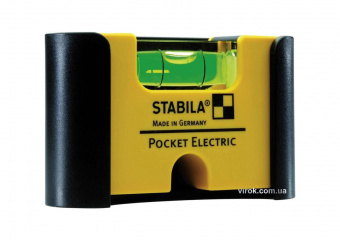 STABILA Рівень - міні Pocket Electric PRO для електриків магнітний, 1 капсула, кріп-чохол 7 х2 х4 см