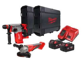 MILWAUKEE Набір інстр.акум., M18 BLPP2G-502X (BLHX, BLSAG125XPD, зар.пр., 2акум.Х5Аг, HDкейс)