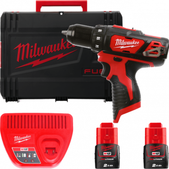 MILWAUKEE Дрель-шуруповерт M12 BDD-202X крут. мом. 30 Нм | 4933446040