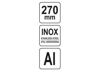 YATO Кутник теслярський металевий YATO з прямим кутом і 2 метричними шкалами 270 мм  | YT-70781