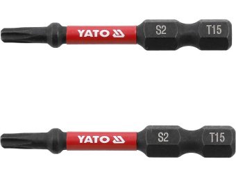 Насадка викруткова ударна YATO TORX T15 х 50 мм. HEX 1/4", 2 шт.[10]