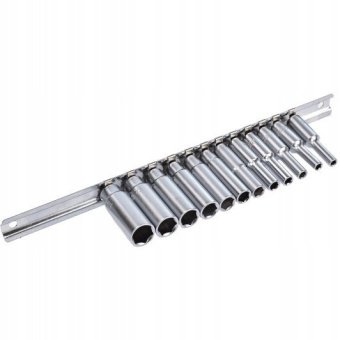 Набор головок длинных на планке TOPTUL 1/4" 12ед. 4-13мм GAAQ0802U
