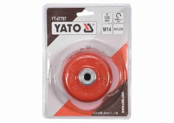 YATO Щітка зачисна з нейлоновим ворсом "чашка", до КШМ YATO : Ø=125 мм, гайка- М14  | YT-47787