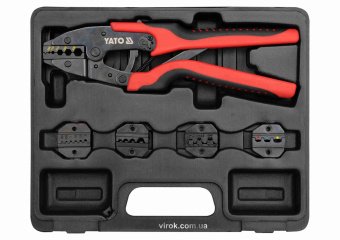 YATO Кліщі для обтискання і зачистки проводів YATO, L=260 мм зі змінними вставками кпл. 6 шт.  | YT-