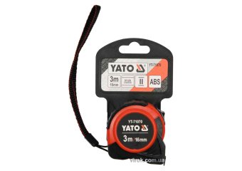 YATO Рулетка YATO : L= 3 м x 16 мм, з сталевою стрічкою, нейлоновим покриттям  | YT-71070