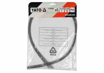 YATO Стержні з ПВХ для зварювання/пайки пластику YATO : 2.5 x 5 мм, L= 1 м, при t= 400°C, 5 шт  | YT