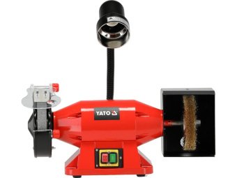 Точильний верстат зі щіткою YATO від ел-мережі 230 В, 520 Вт, диск Ø= 150/25х 32 мм [1]