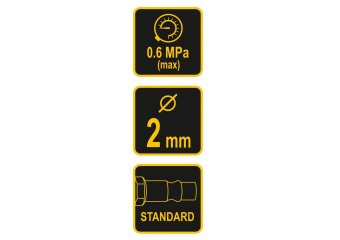 VOREL Пістолет пневматичний продувальний з коротким соплом Ø= 2 мм, Ø=1/4", 0.6 MPa  | 81643