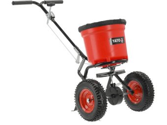 Сівалка і розкидач на 2-х колесах ротаційна YATO бункер- 23 л макс. вага- 25кг зона дії- 3,05-3,66 м