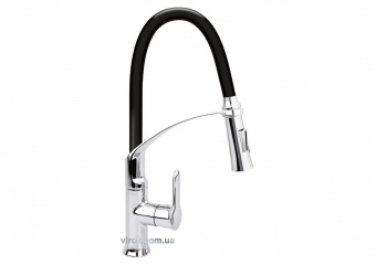 FALA Змішувач води "FLEXIBLE-2" для раковини з гнучкою чорною лійкою, регулюв. потоку води, l=60 см 