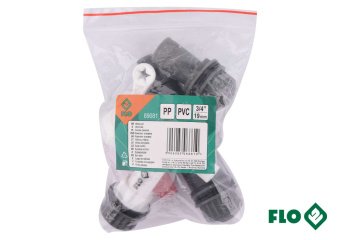 FLO Вентилі для збірного бака дощової води : Ø= 3/4", з ПВХ, 3 шт  | 89081