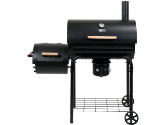 Гриль 2-секційний вугільний LUND, 112x63x123 см, на 4 ніжках (2 колеса) з кришками, решітки 64х37/ 3