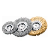 Щетка цилиндрическая однорядная 200х16х16 мм, Стальная гофрированная проволока 0.3 мм LESSMANN