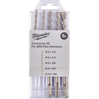 MILWAUKEE Набор из 5 буров SDS+ CONTRACTOR(5/6х110, 6/8/10х160) | 4932471242