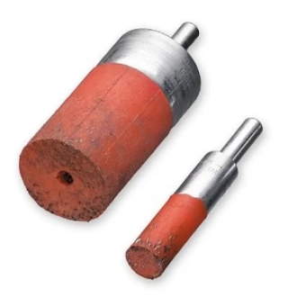 Щетка концевая D16х20 мм, хвостовик 6 мм, стальная проволока 0.35 мм залит в пластик LESSMANN