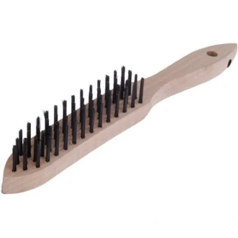 Щетка ручная 290х140 мм, стальная проволока 0.35 мм, 6-рядная LESSMANN