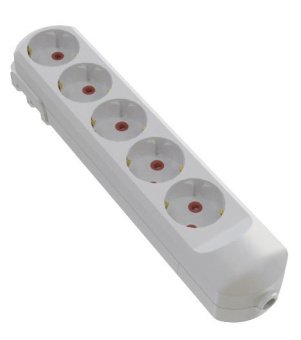 Колодка мережева VIROK: з 5 гніздами із заземленням