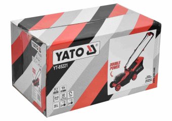 YATO Газонокосарка на 4-х колесах акумул. YATO: 2хLi-Ion 18В,обрізн діап.Ø=34см,ємн-35л (БЕЗ АКУМУЛЯ