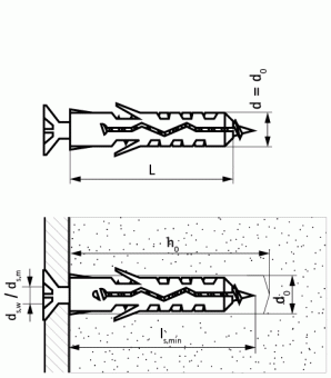 Walraven WEP Нейлоновый дюбель 12х60