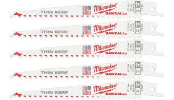 MILWAUKEE Полотно для шабельних пил THIN KERF FANG TIP, 150х5,0мм, (5шт), (деревина з цвяхами)