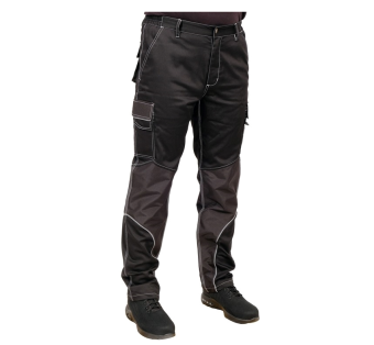 YATO Штани робочі чорні YATO, розмір S; 9 киш 64%- поліестер, 34%- бавовна, 2%-еластан, відсвічув вс