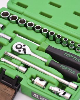 Набор торцевых головок и бит с трещоткой TOPTUL 1/4" 41ед. GCAI4102