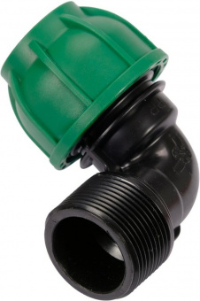 FLO Коліно 90° до водяних пластикових труб з зовн. різьбою 32 мм-5/4" поліпропілен, для тиску 1 MPa 