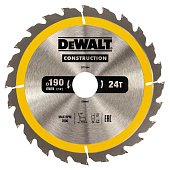 DeWALT Диск пильный CONSTRUCTION, 190х30 мм, 24z (ATB) + 16 град
