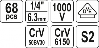 YATO Набір інструментів для електриків YATO, 68 шт.  | YT-39009