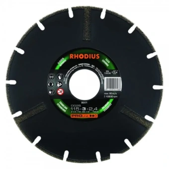 Круг алмазный Rhodius сегментный 115x2, 4х22, 2 мм, PRO DG 25, мрамор, натуральный камень (303171)