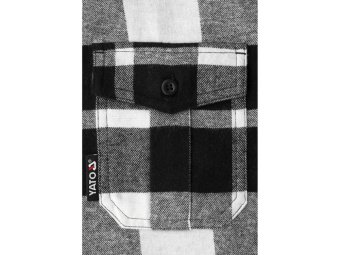 Сорочка фланелева біло-чорна, YATO розм. XL/ 80см х 59см,100%-бавовна [40]