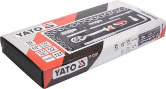 YATO Набір головок торцевих YATO : квадрат 1/2", M10-32 з інструментами. 25 шт.  | YT-12671